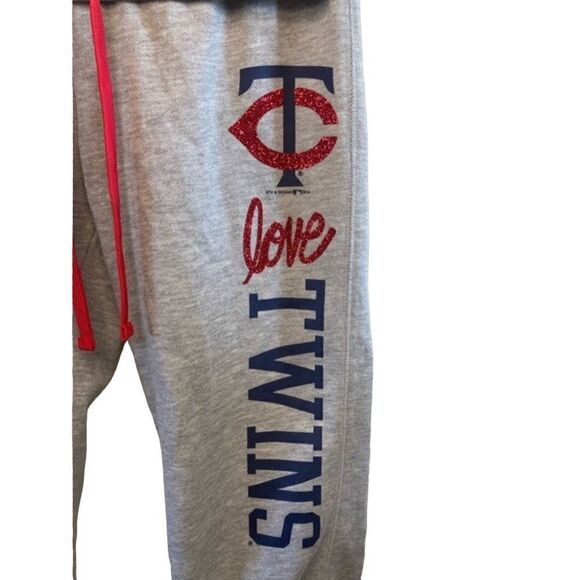 Twins Baseball Twin City Capri Joggers Glitter MLB Sports Love - Picture 3 of 5